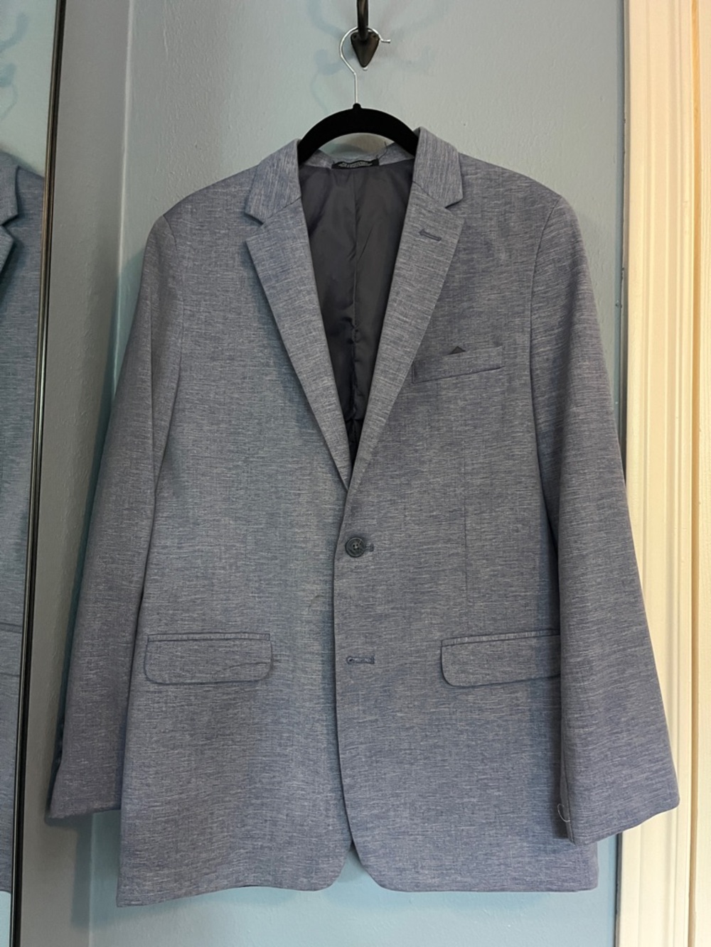 Nautica Boy’s Heather Light Blue Two-Button Sport Coat